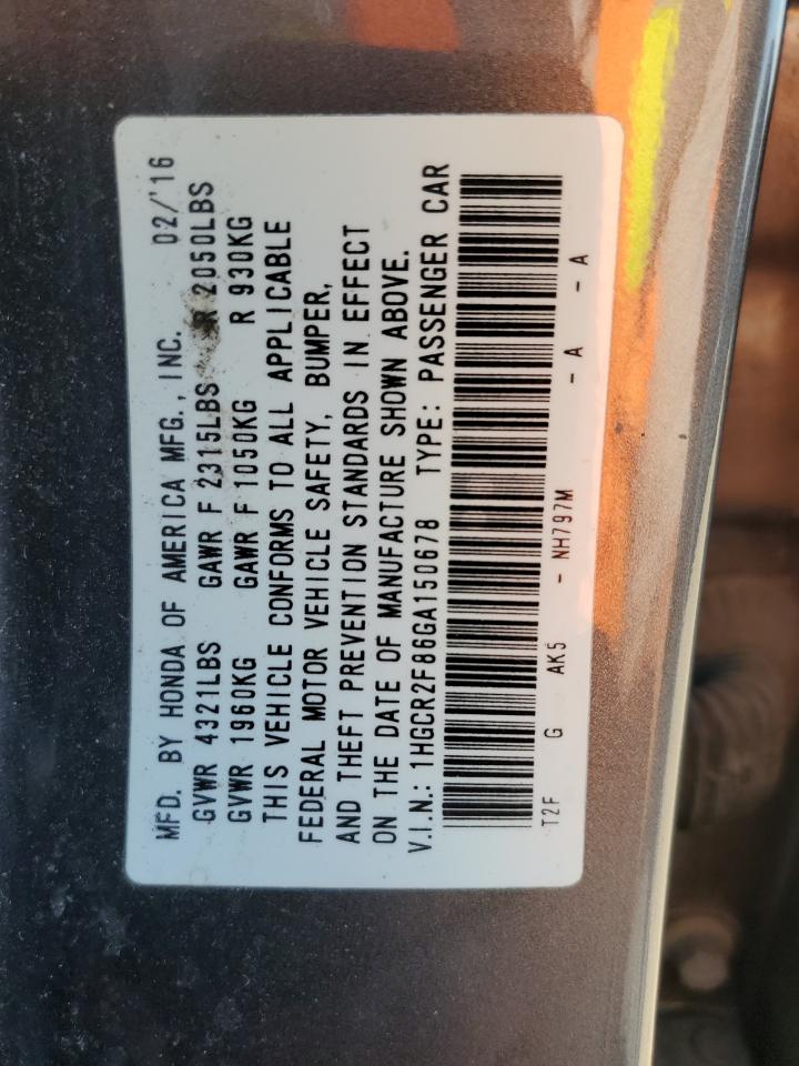 Photo 11 VIN: 1HGCR2F86GA150678 - HONDA ACCORD 