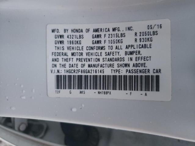 Photo 9 VIN: 1HGCR2F86GA216145 - HONDA ACCORD EXL 