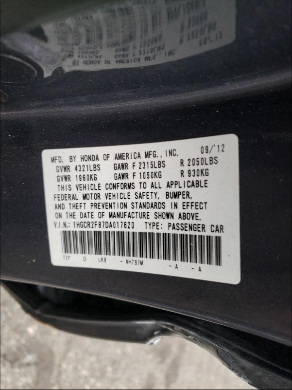 Photo 9 VIN: 1HGCR2F87DA017620 - HONDA ACCORD EXL 