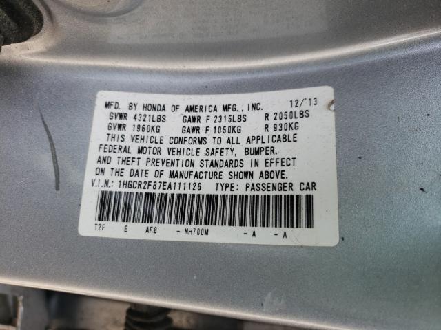 Photo 9 VIN: 1HGCR2F87EA111126 - HONDA ACCORD EXL 