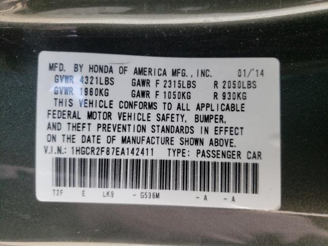 Photo 9 VIN: 1HGCR2F87EA142411 - HONDA ACCORD EXL 