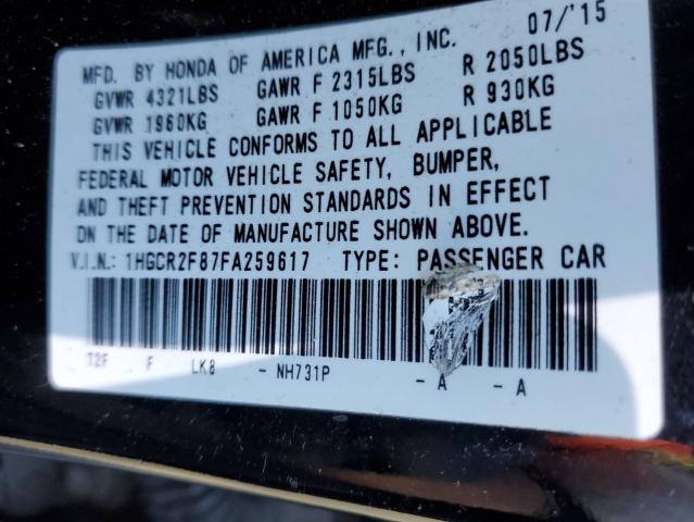 Photo 11 VIN: 1HGCR2F87FA259617 - HONDA ACCORD 