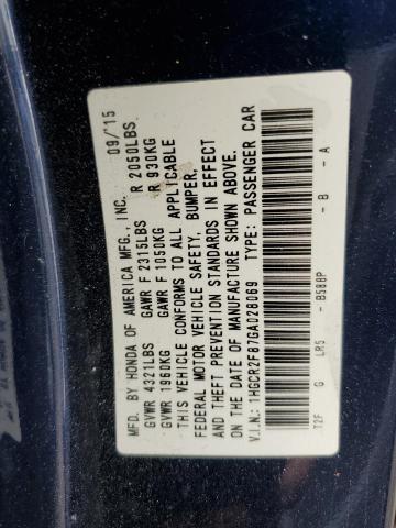 Photo 12 VIN: 1HGCR2F87GA028069 - HONDA ACCORD EXL 