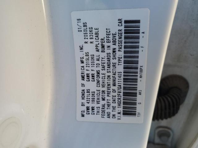 Photo 11 VIN: 1HGCR2F87GA111405 - HONDA ACCORD EXL 