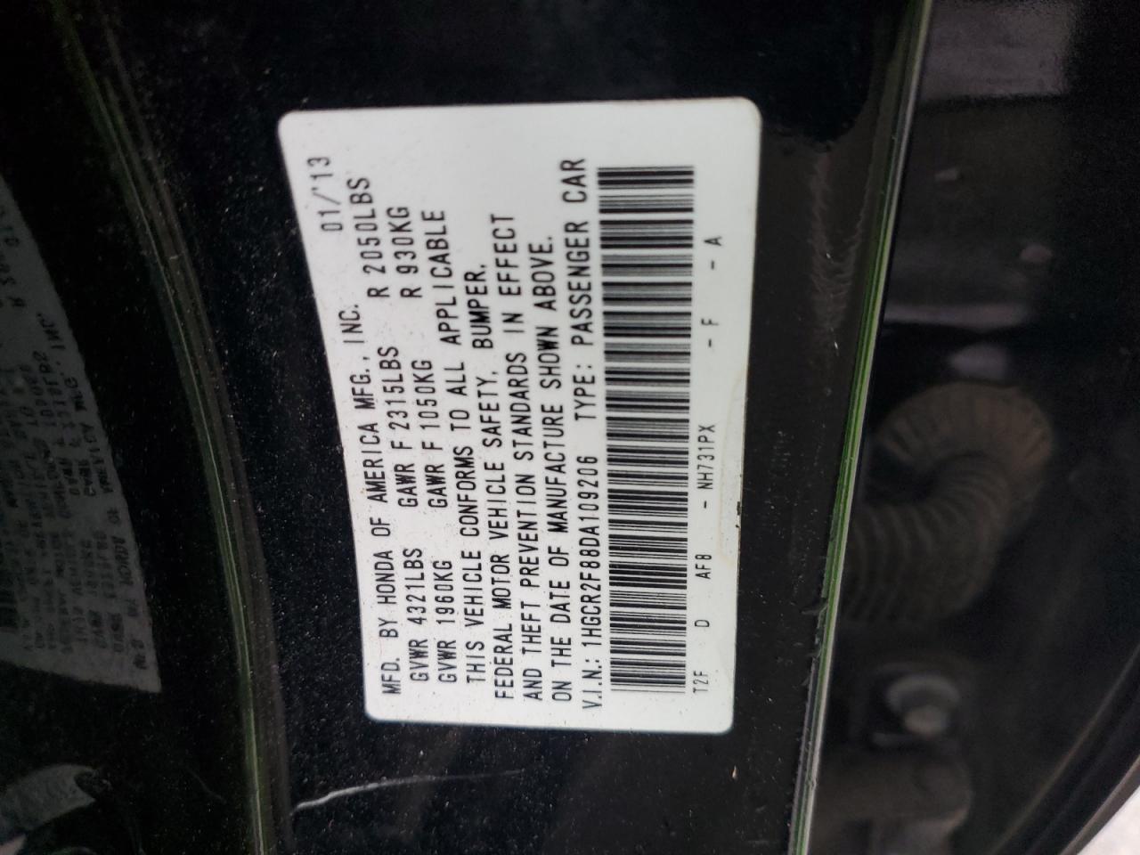 Photo 11 VIN: 1HGCR2F88DA109206 - HONDA ACCORD 