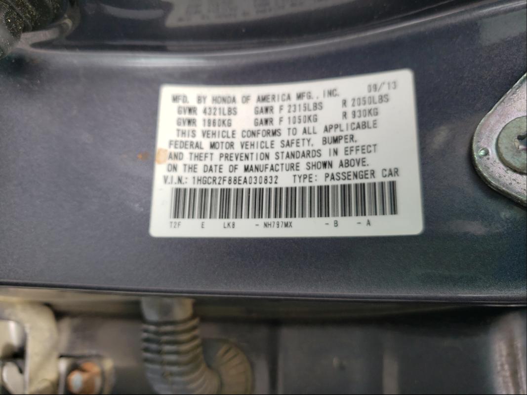 Photo 9 VIN: 1HGCR2F88EA030832 - HONDA ACCORD EXL 