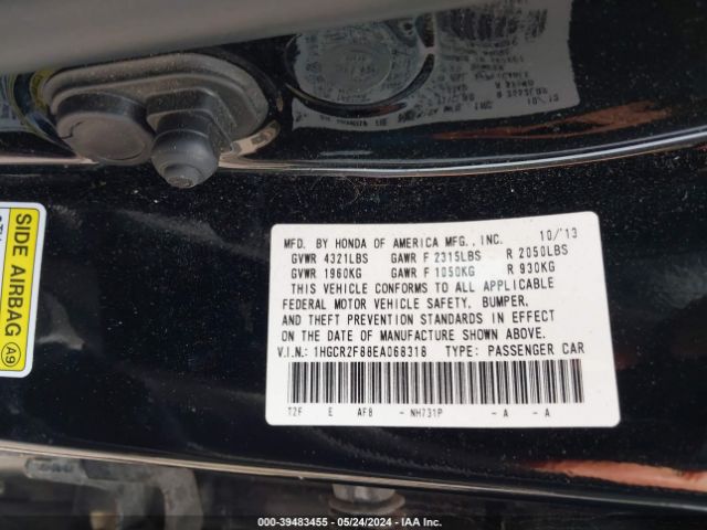 Photo 8 VIN: 1HGCR2F88EA068318 - HONDA ACCORD 