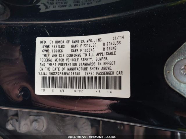 Photo 8 VIN: 1HGCR2F88EA118750 - HONDA ACCORD 