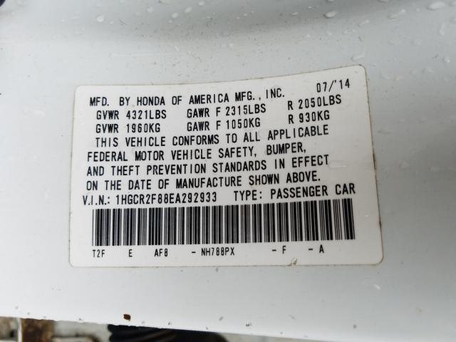 Photo 9 VIN: 1HGCR2F88EA292933 - HONDA ACCORD EXL 