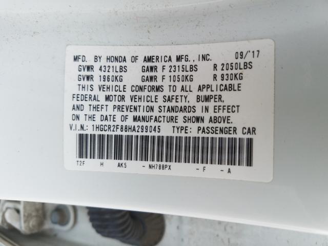 Photo 9 VIN: 1HGCR2F88HA299045 - HONDA ACCORD EXL 