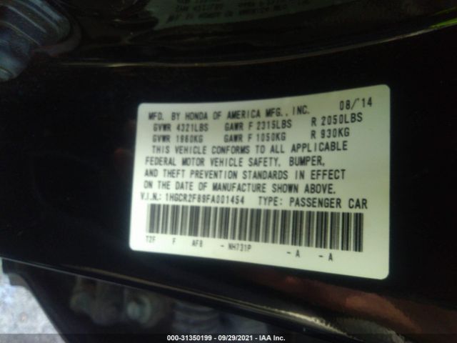 Photo 8 VIN: 1HGCR2F89FA001454 - HONDA ACCORD SEDAN 