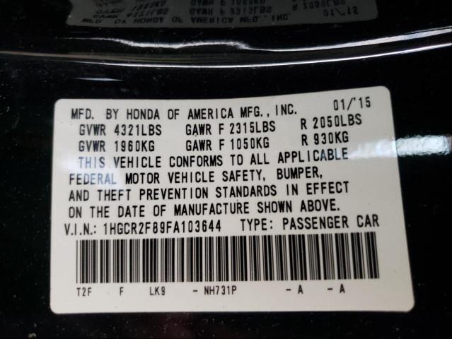 Photo 9 VIN: 1HGCR2F89FA103644 - HONDA ACCORD EXL 