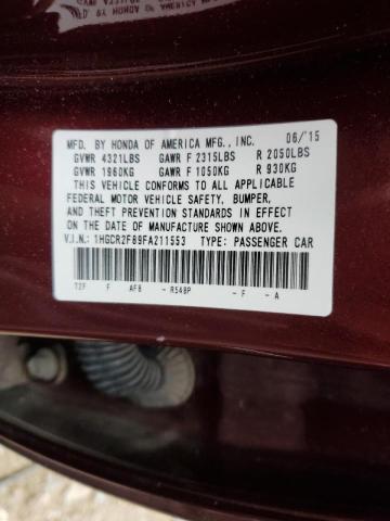 Photo 9 VIN: 1HGCR2F89FA211553 - HONDA ACCORD 