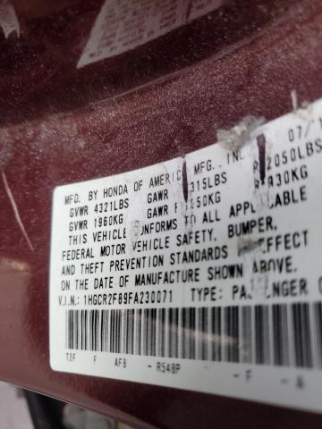 Photo 11 VIN: 1HGCR2F89FA230071 - HONDA ACCORD 