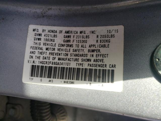 Photo 11 VIN: 1HGCR2F89GA041101 - HONDA ACCORD EXL 