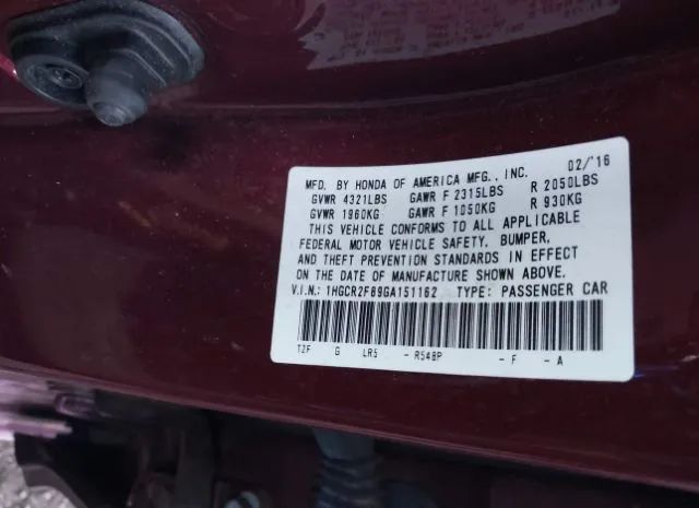 Photo 8 VIN: 1HGCR2F89GA151162 - HONDA ACCORD 