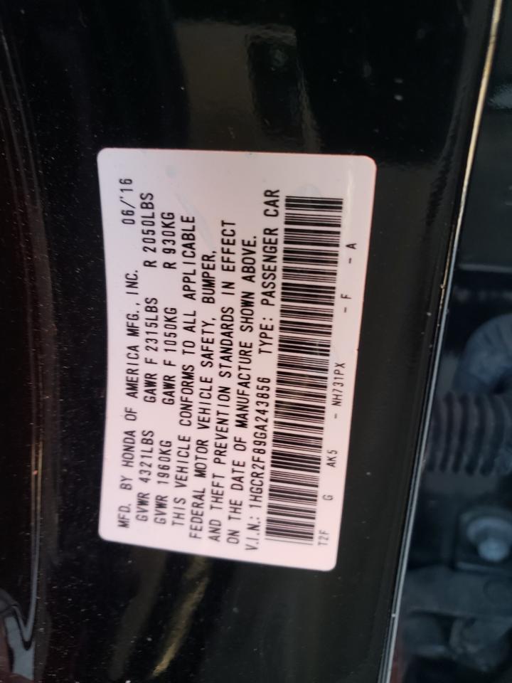 Photo 11 VIN: 1HGCR2F89GA243856 - HONDA ACCORD 