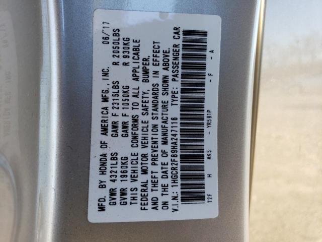 Photo 11 VIN: 1HGCR2F89HA247116 - HONDA ACCORD EXL 