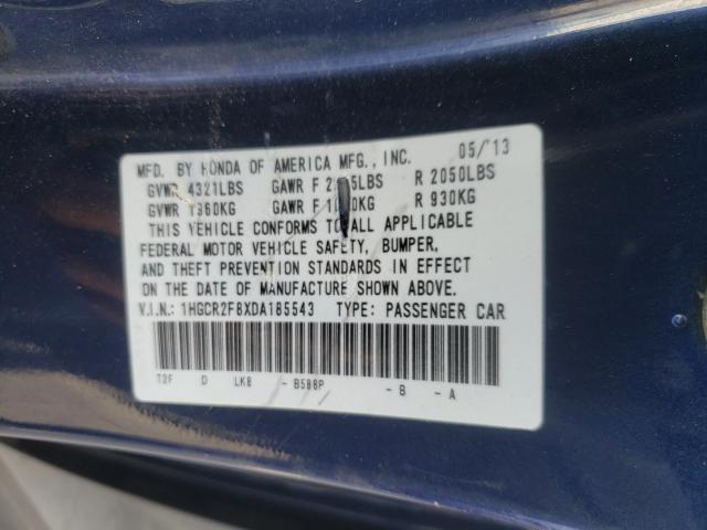 Photo 9 VIN: 1HGCR2F8XDA185543 - HONDA ACCORD EXL 