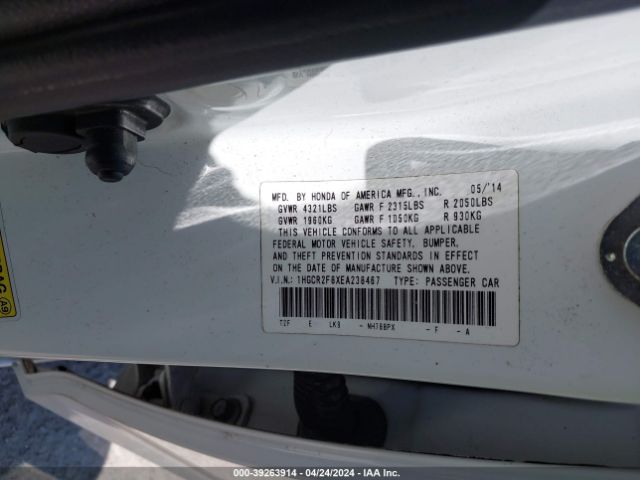 Photo 8 VIN: 1HGCR2F8XEA238467 - HONDA ACCORD 