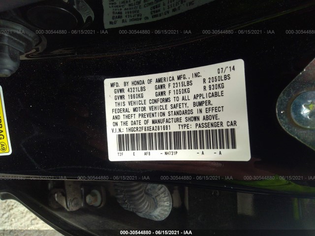 Photo 8 VIN: 1HGCR2F8XEA281691 - HONDA ACCORD SEDAN 