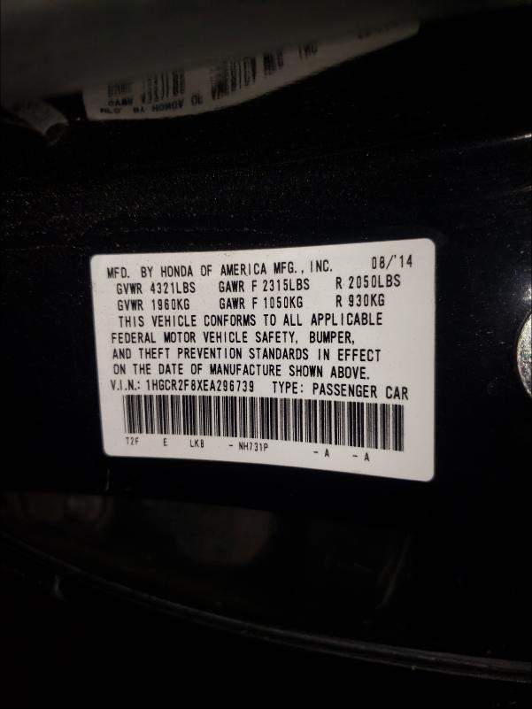 Photo 9 VIN: 1HGCR2F8XEA296739 - HONDA ACCORD EXL 