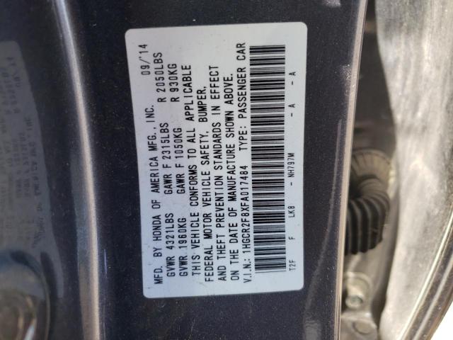 Photo 9 VIN: 1HGCR2F8XFA017484 - HONDA ACCORD EXL 