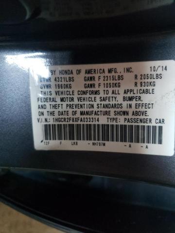 Photo 9 VIN: 1HGCR2F8XFA033314 - HONDA ACCORD EXL 