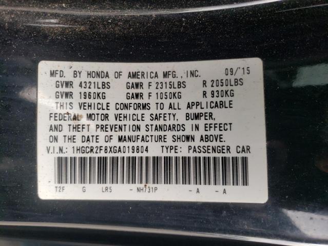 Photo 11 VIN: 1HGCR2F8XGA019804 - HONDA ACCORD EXL 