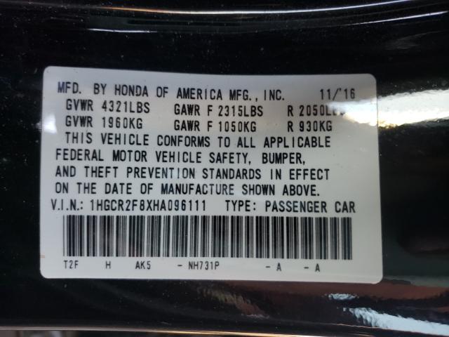 Photo 9 VIN: 1HGCR2F8XHA096111 - HONDA ACCORD 