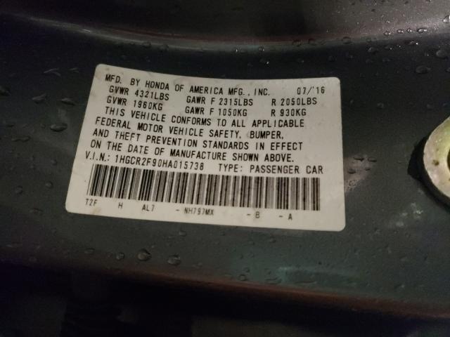 Photo 9 VIN: 1HGCR2F90HA015738 - HONDA ACCORD EXL 