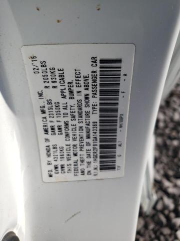 Photo 11 VIN: 1HGCR2F91GA143369 - HONDA ACCORD EXL 