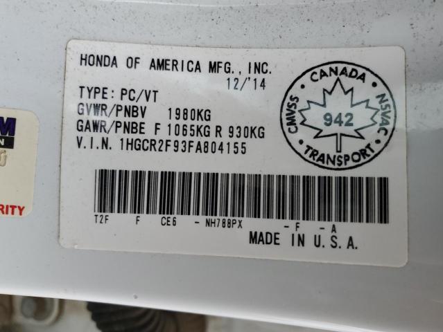 Photo 11 VIN: 1HGCR2F93FA804155 - HONDA ACCORD TOU 