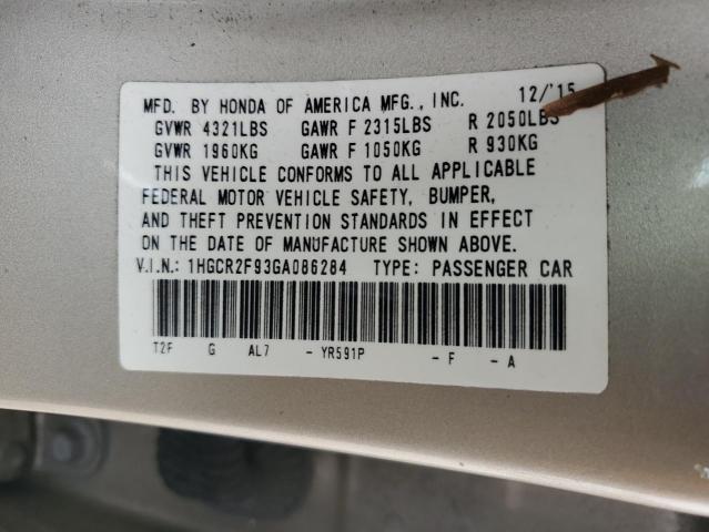 Photo 11 VIN: 1HGCR2F93GA086284 - HONDA ACCORD EXL 