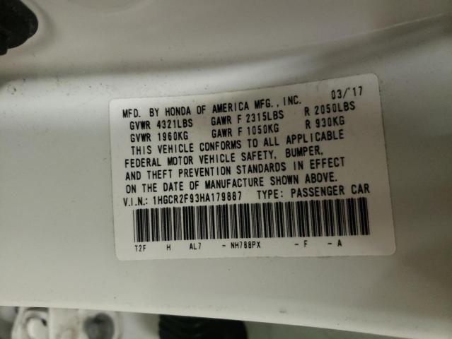 Photo 9 VIN: 1HGCR2F93HA179887 - HONDA ACCORD EXL 