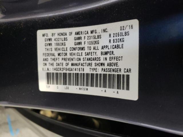 Photo 9 VIN: 1HGCR2F94GA141678 - HONDA ACCORD EXL 