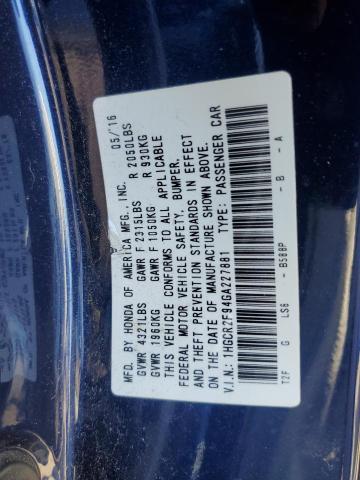 Photo 11 VIN: 1HGCR2F94GA227881 - HONDA ACCORD 