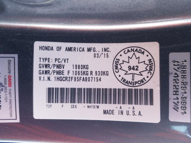 Photo 9 VIN: 1HGCR2F95FA807154 - HONDA ACCORD TOU 