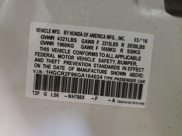 Photo 9 VIN: 1HGCR2F96GA164024 - HONDA ACCORD EXL 