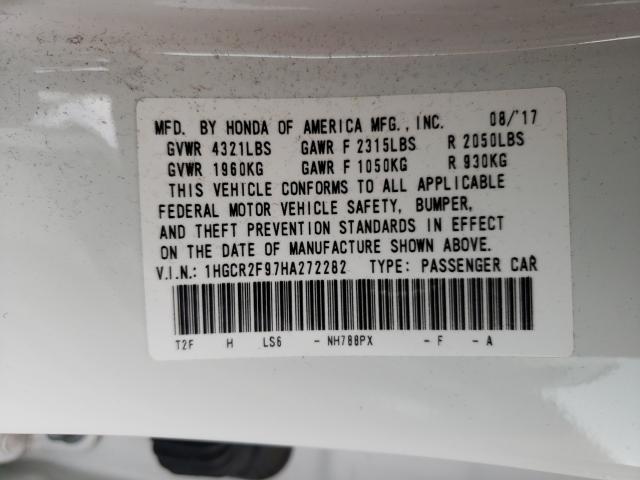 Photo 9 VIN: 1HGCR2F97HA272282 - HONDA ACCORD EXL 