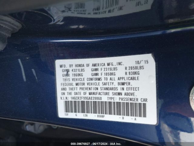 Photo 8 VIN: 1HGCR2F99GA039860 - HONDA ACCORD 