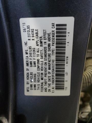 Photo 11 VIN: 1HGCR3F02GA002740 - HONDA ACCORD EXL 