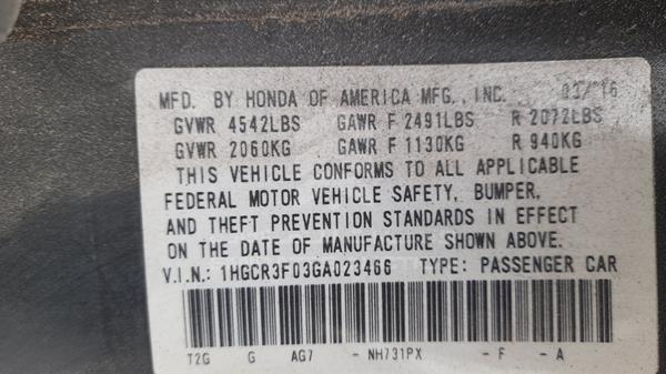 Photo 2 VIN: 1HGCR3F03GA023466 - HONDA ACCORD 