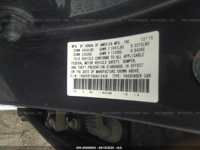 Photo 8 VIN: 1HGCR3F09GA015436 - HONDA ACCORD SEDAN 