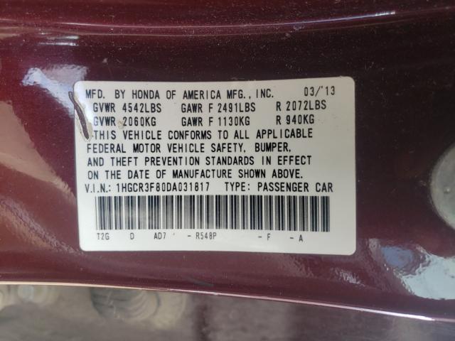 Photo 9 VIN: 1HGCR3F80DA031817 - HONDA ACCORD EXL 