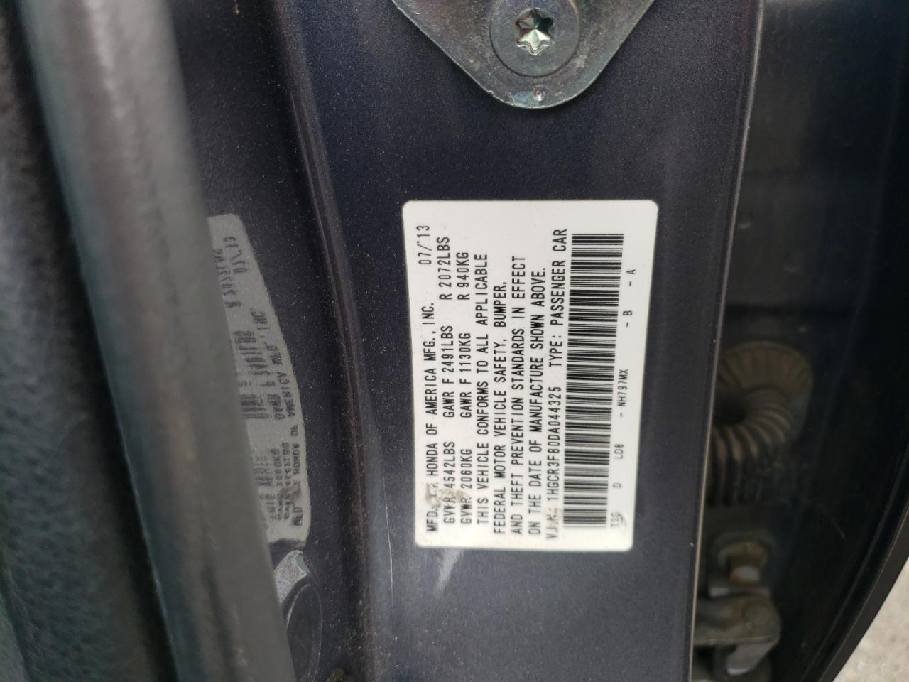 Photo 12 VIN: 1HGCR3F80DA044325 - HONDA ACCORD 