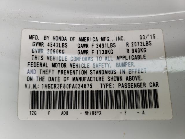 Photo 9 VIN: 1HGCR3F80FA024675 - HONDA ACCORD EXL 