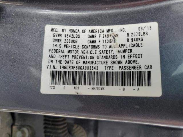 Photo 11 VIN: 1HGCR3F80GA005643 - HONDA ACCORD EXL 