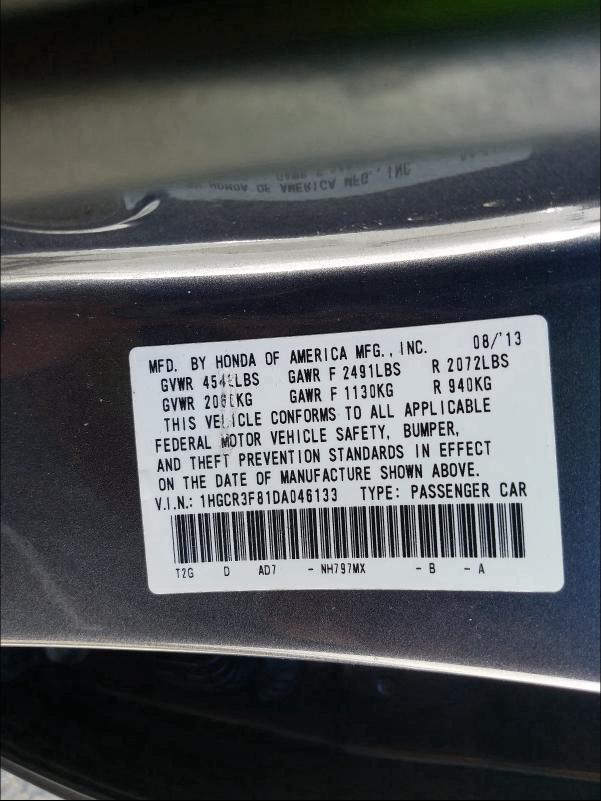 Photo 9 VIN: 1HGCR3F81DA046133 - HONDA ACCORD EXL 