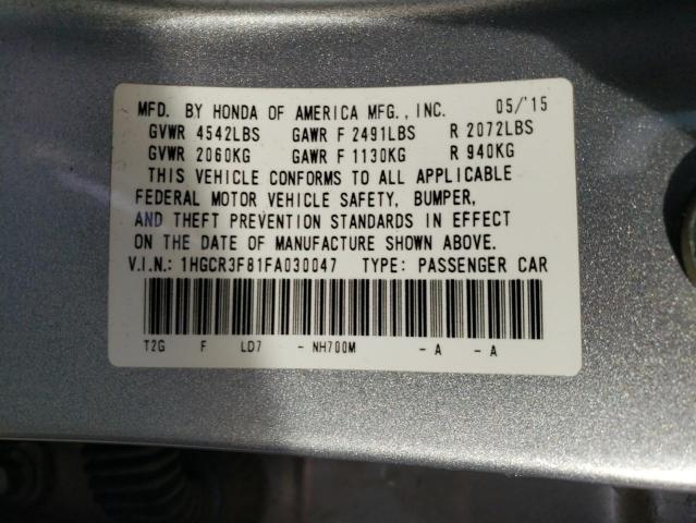 Photo 11 VIN: 1HGCR3F81FA030047 - HONDA ACCORD EXL 